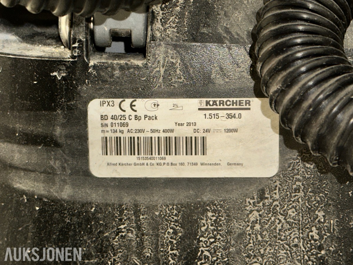 2013 Kärcher Professional BD 40/25 C Bp Pack batteridrevet gulvvaskemaskin