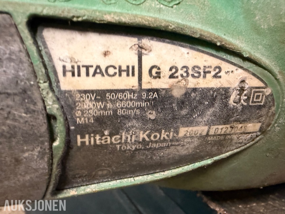 Hitachi Vinkelsliper og betongmaskin