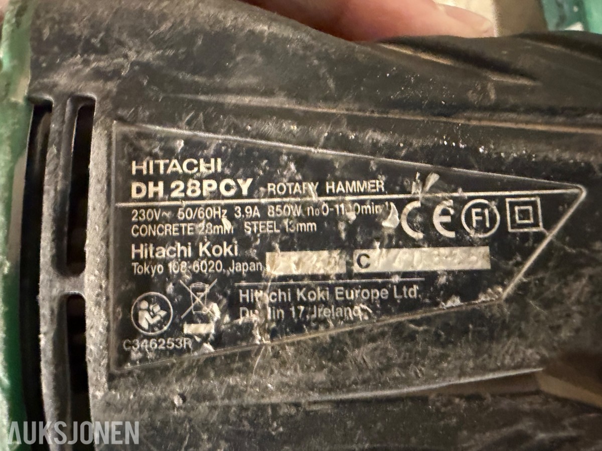 Hitachi Vinkelsliper og betongmaskin