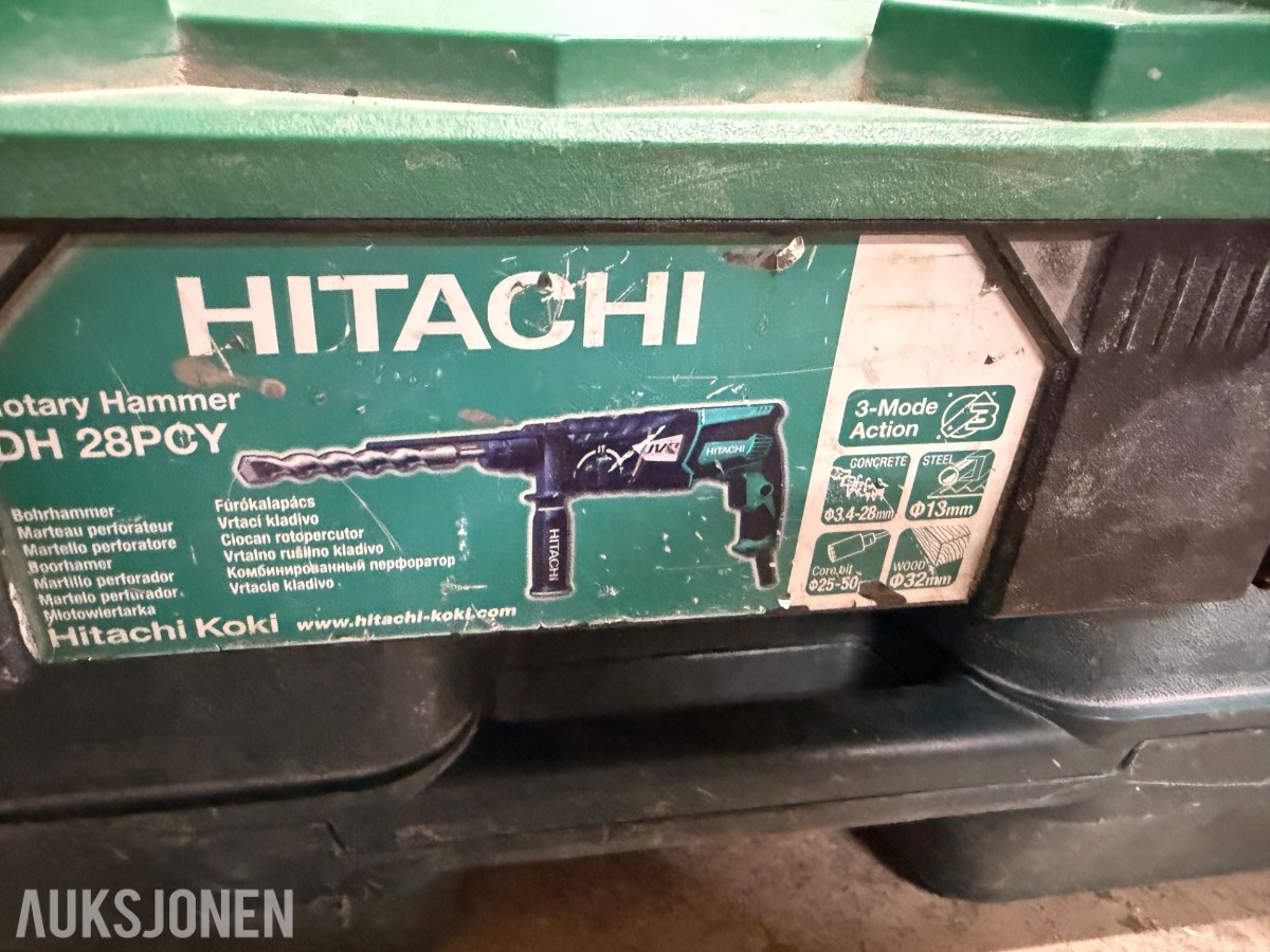 Hitachi Vinkelsliper og betongmaskin