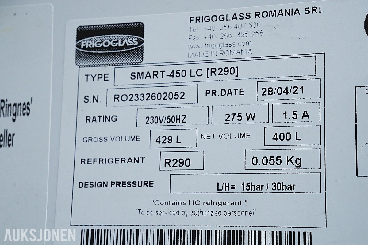 FRIGOGLASS SMART -450 LC [R290]