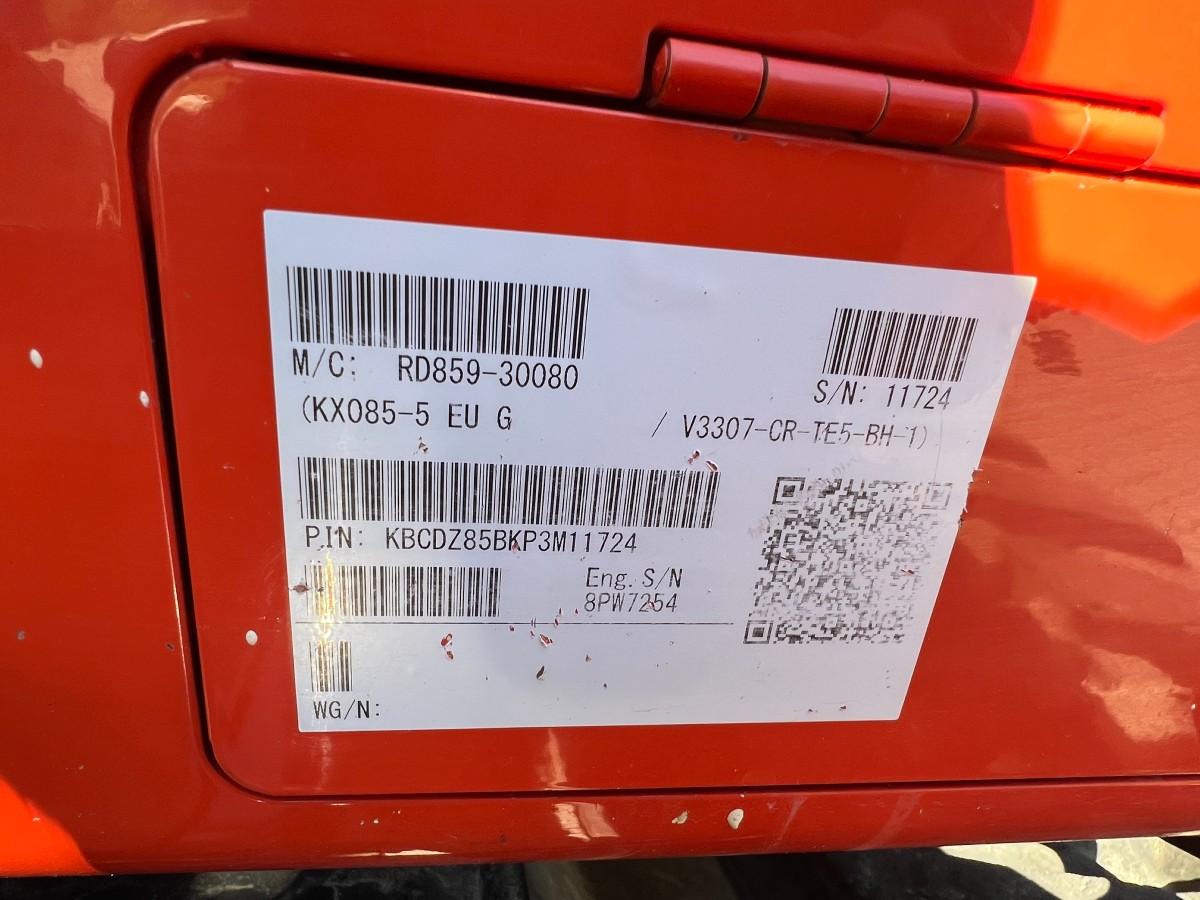 2024 Kubota KX085-5 EC209, 3 skuffer, sentralsmøring, dieselfyllepumpe