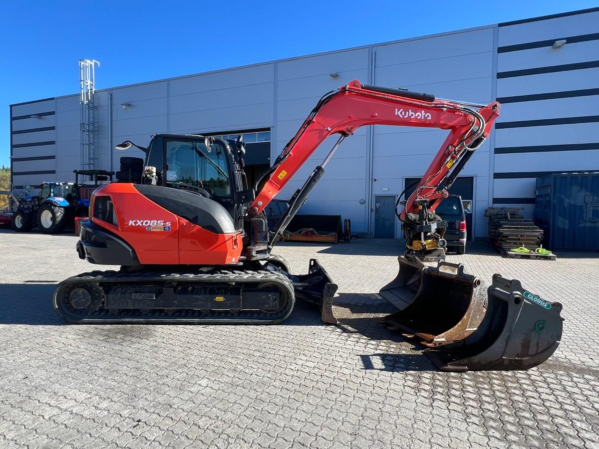 2024 Kubota KX085-5 EC209, 3 skuffer, sentralsmøring, dieselfyllepumpe