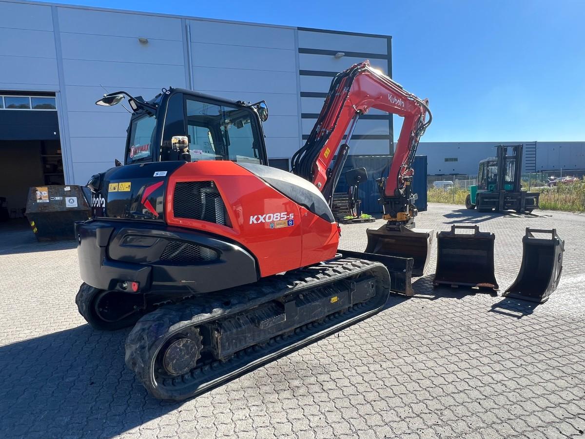 2024 Kubota KX085-5 EC209, 3 skuffer, sentralsmøring, dieselfyllepumpe