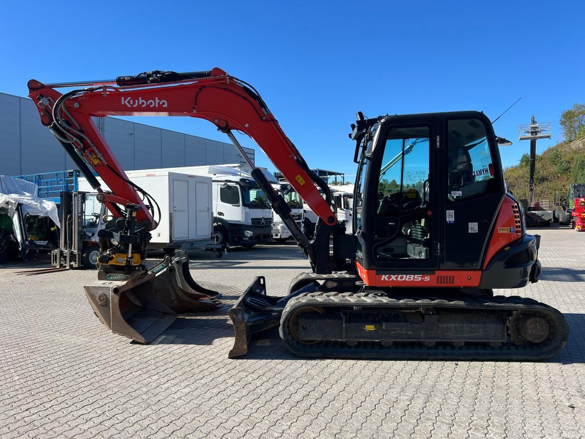 2024 Kubota KX085-5 EC209, 3 skuffer, sentralsmøring, dieselfyllepumpe