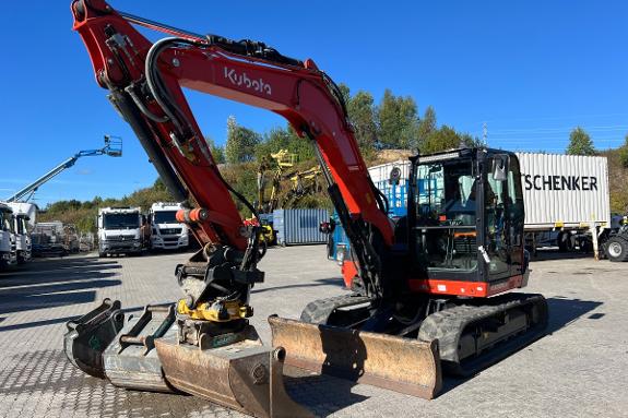 2024 Kubota KX085-5 EC209, 3 skuffer, sentralsmøring, dieselfyllepumpe