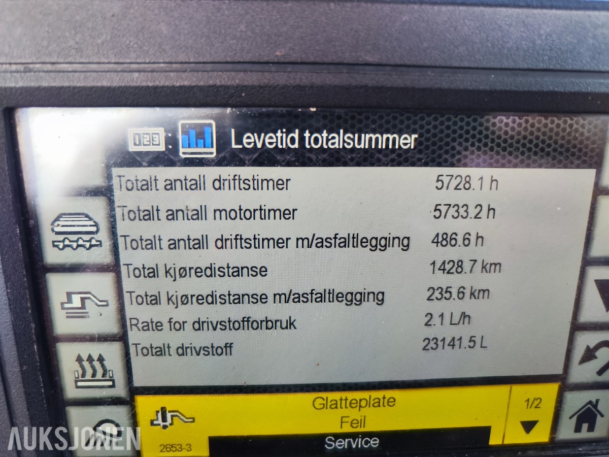 2016 Caterpillar AP300F asfaltutlegger – Cat SE34V – 5 728 timer