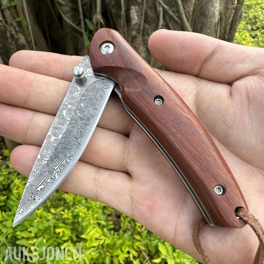 48 TIMERS AUKSJON - Damaskus Jaktkniv + Damaskus Lommekniv