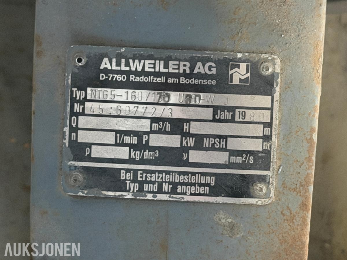 1980 Allweiler AG NT65 sentrifugalpumpe