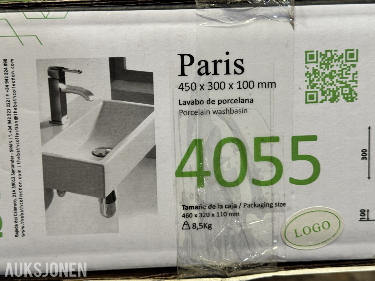 Ny Bathco Paris servant og Vanità LED speilarmatur