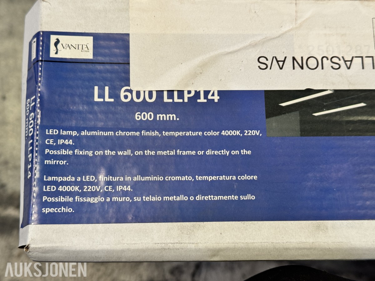 Ny Bathco Paris servant og Vanità LED speilarmatur