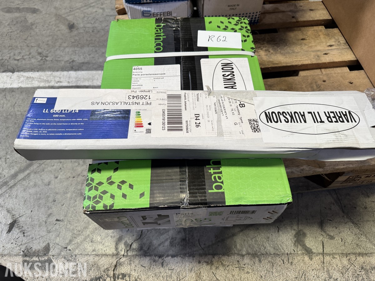 Ny Bathco Paris servant og Vanità LED speilarmatur