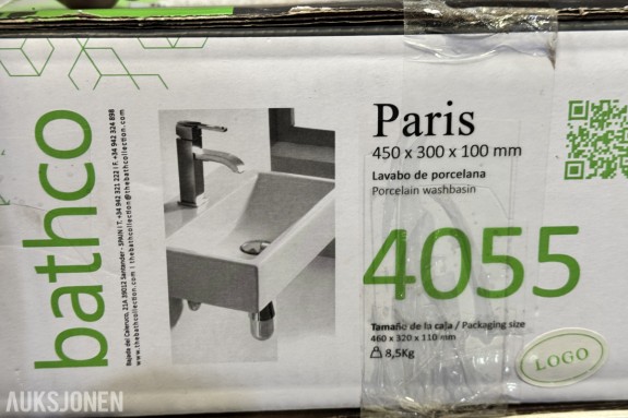 Ny Bathco Paris servant og Vanità LED speilarmatur