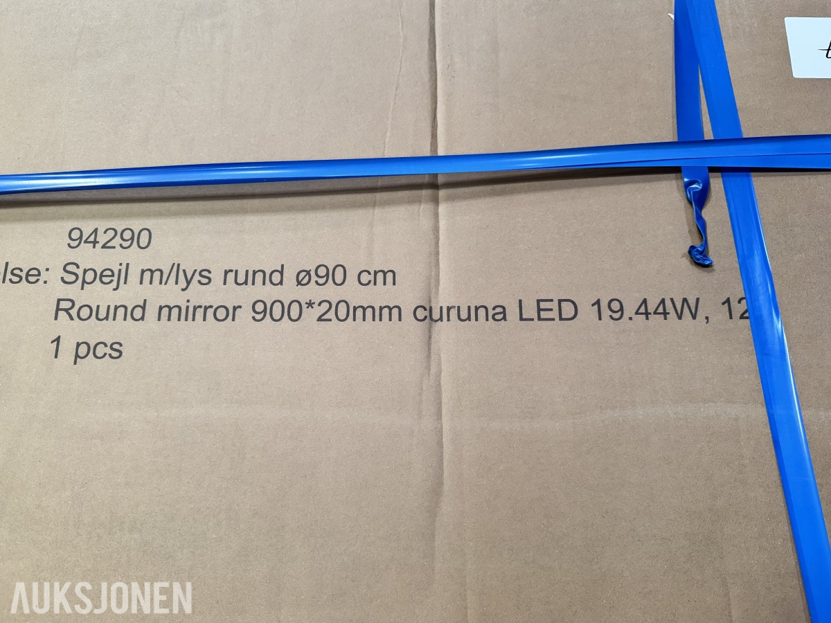  Rundt LED-speil Ø90cm og Alterna Milano speil