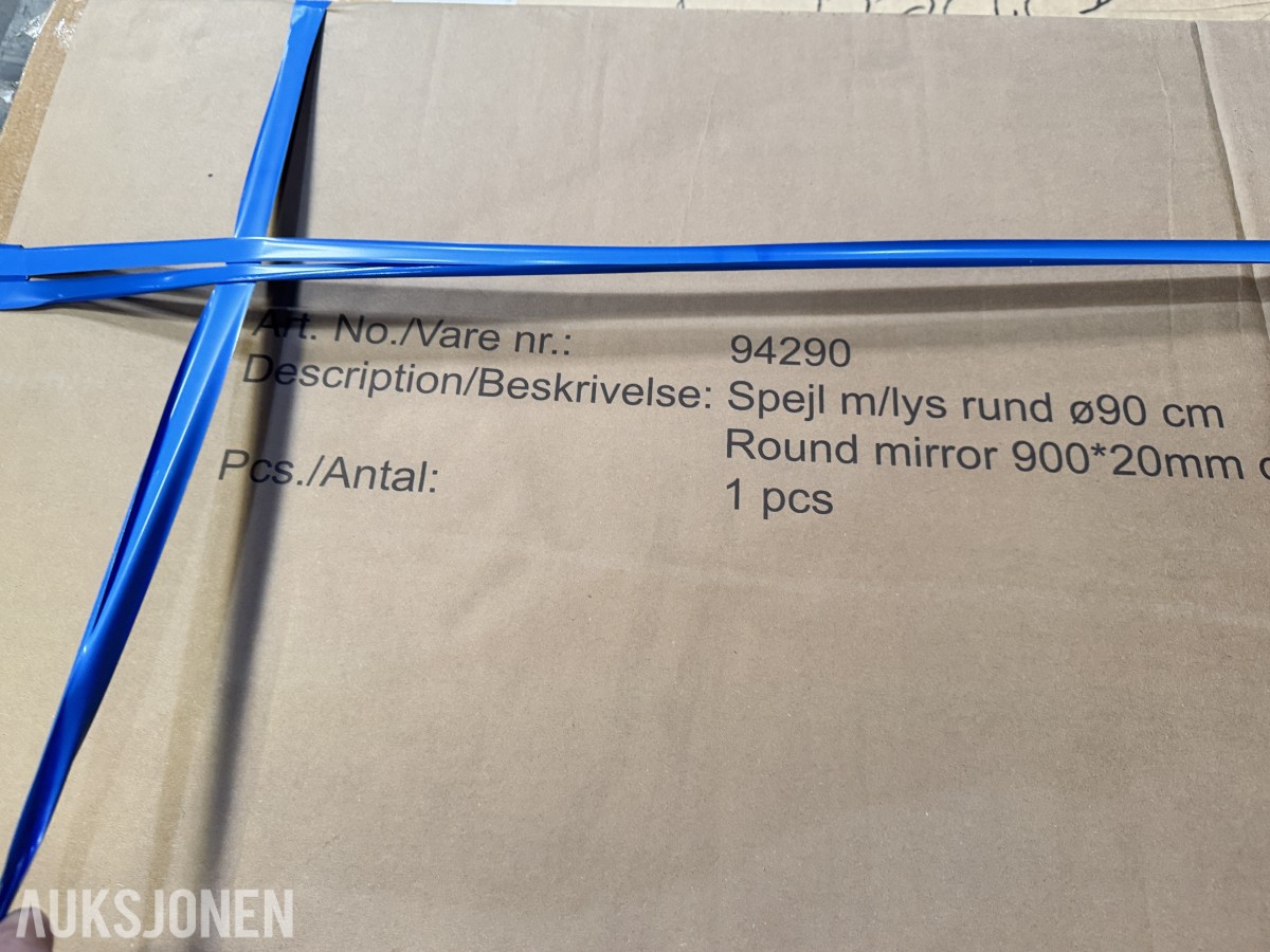  Rundt LED-speil Ø90cm og Alterna Milano speil