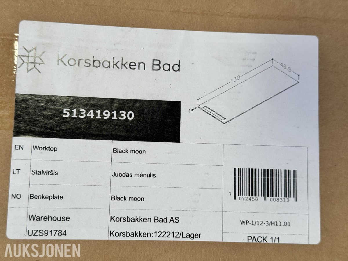 Korsbakken Bad benkeplate