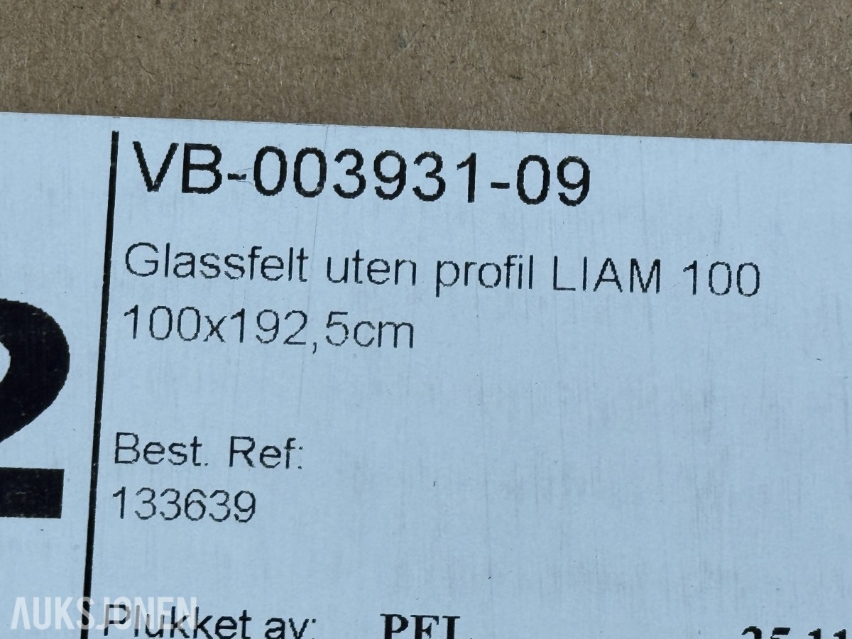 Vikingbad Glassfelt uten profil LIAM 100