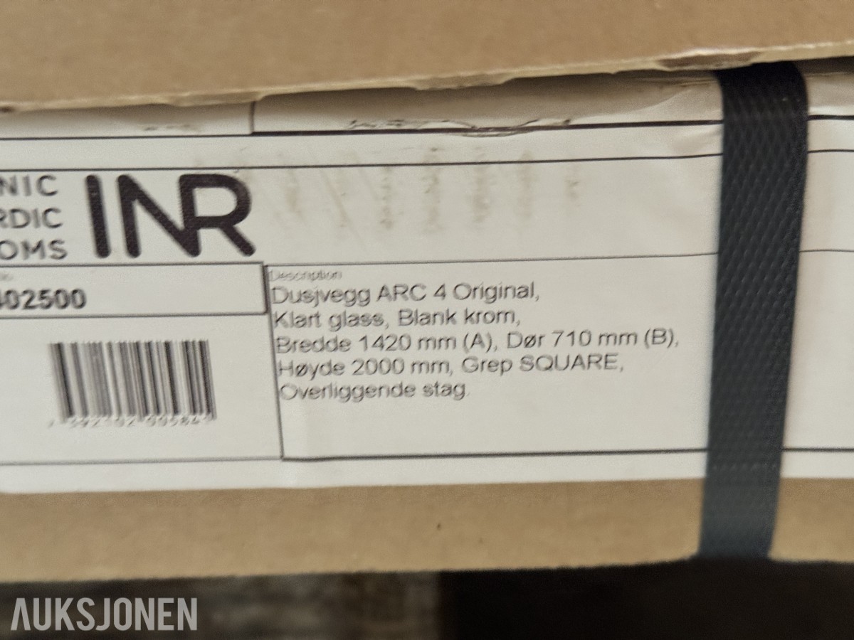 Dusjvegg ARC 4 Original, Blank krom