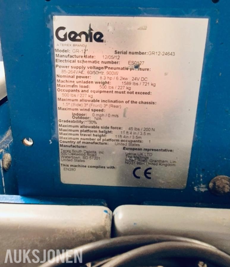 2012 Genie GR-12