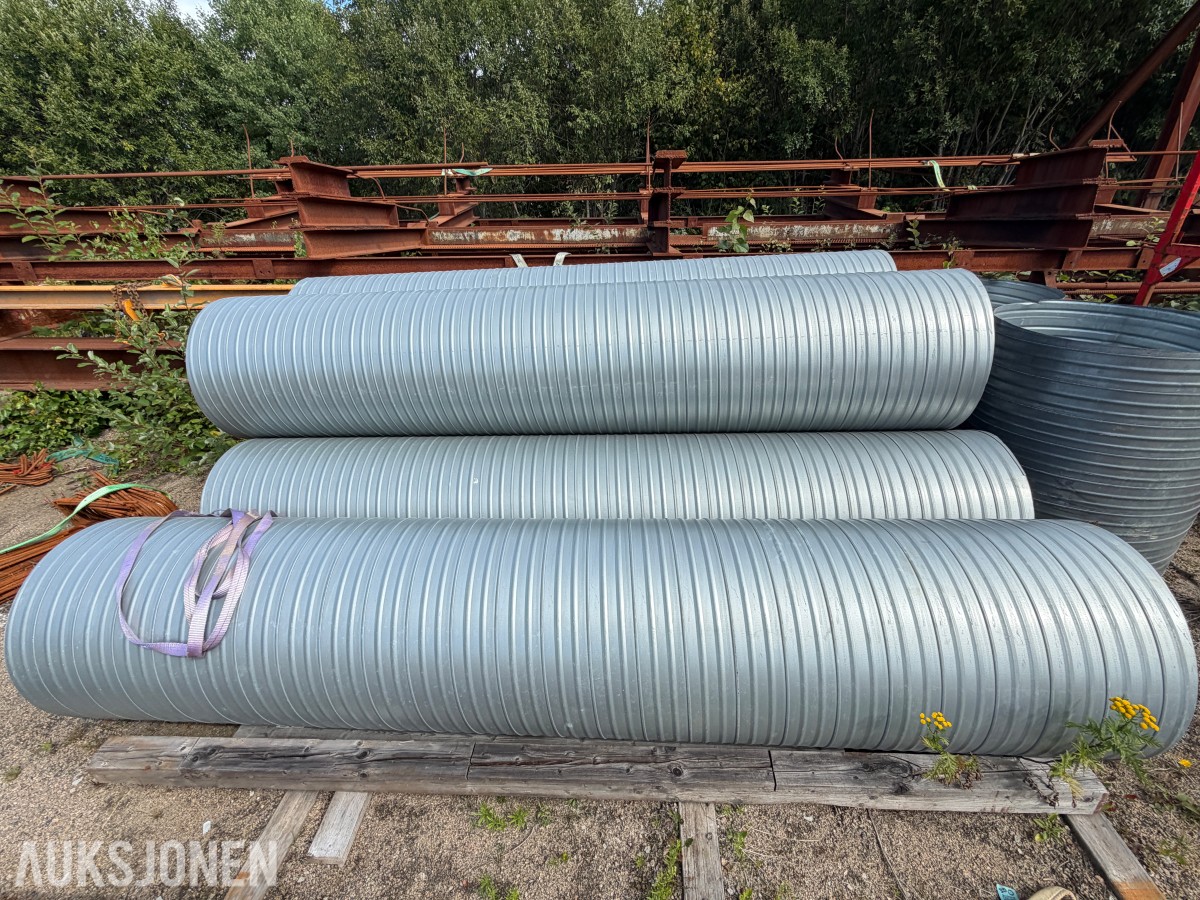 KORRUGERTE STÅLRØR – 6 STK. – CA. Ø630 MM – LENGDE CA. 3 M