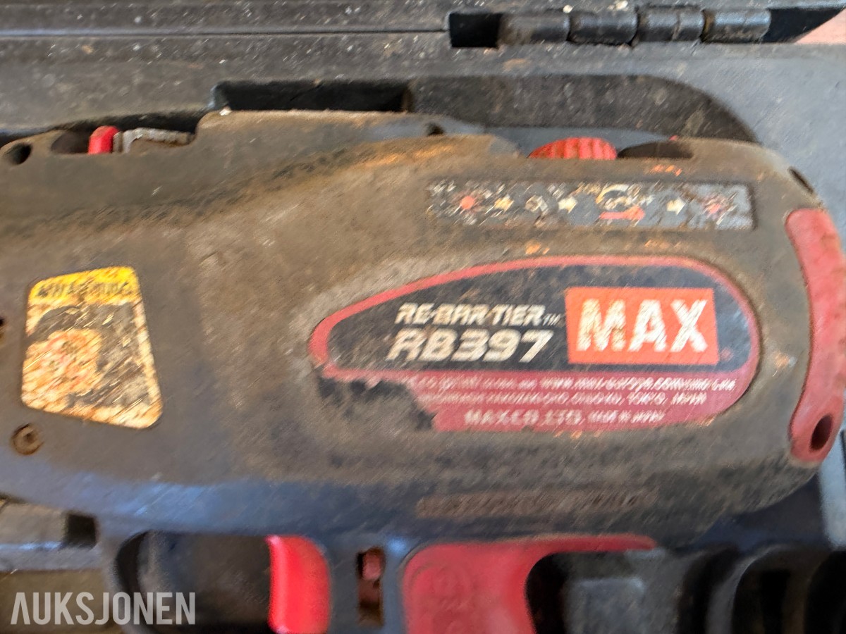 MAX RB397 RE-BAR-TIER – BATTERIDREVET BINDEMASKIN MED LADER OG 30 SPOLER