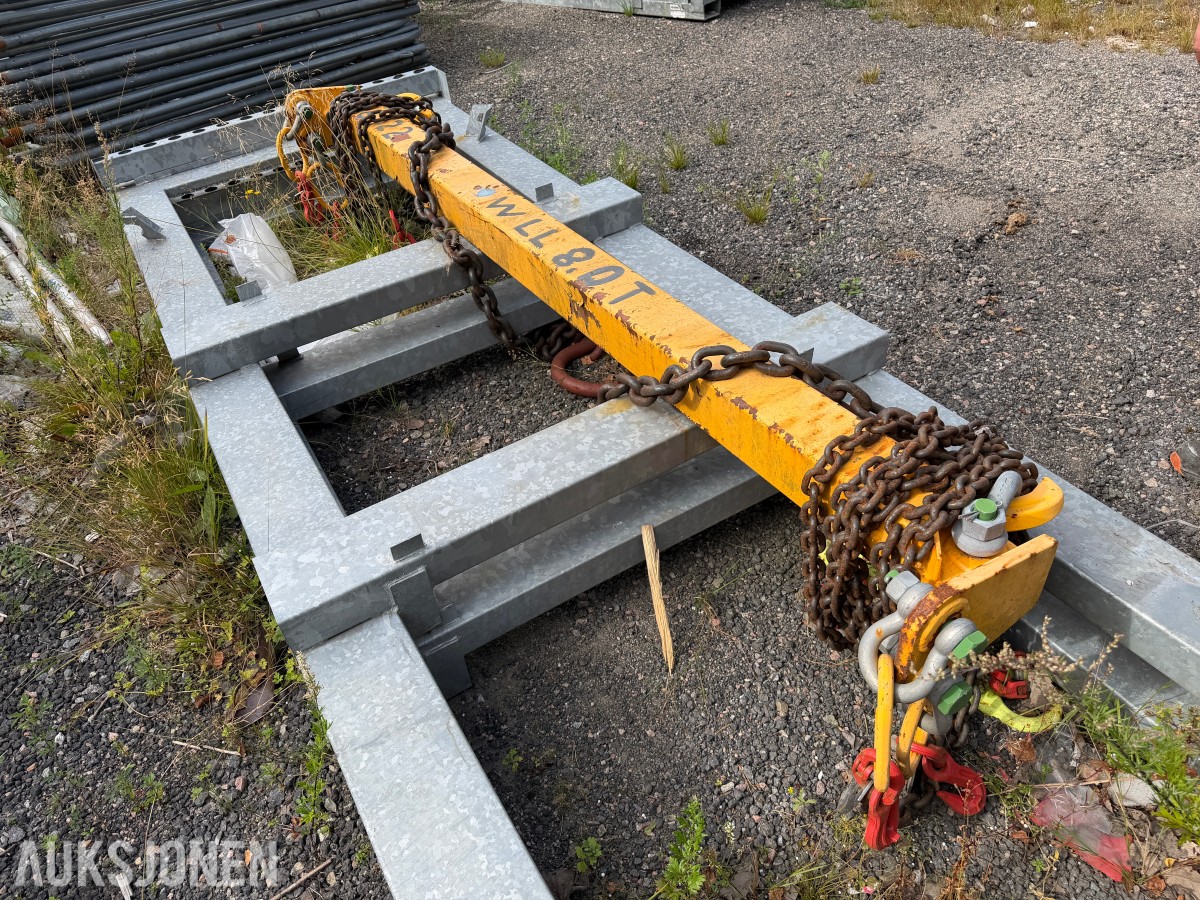 CONTAINER LØFTEÅK MED KJETTING – 8 TONN
