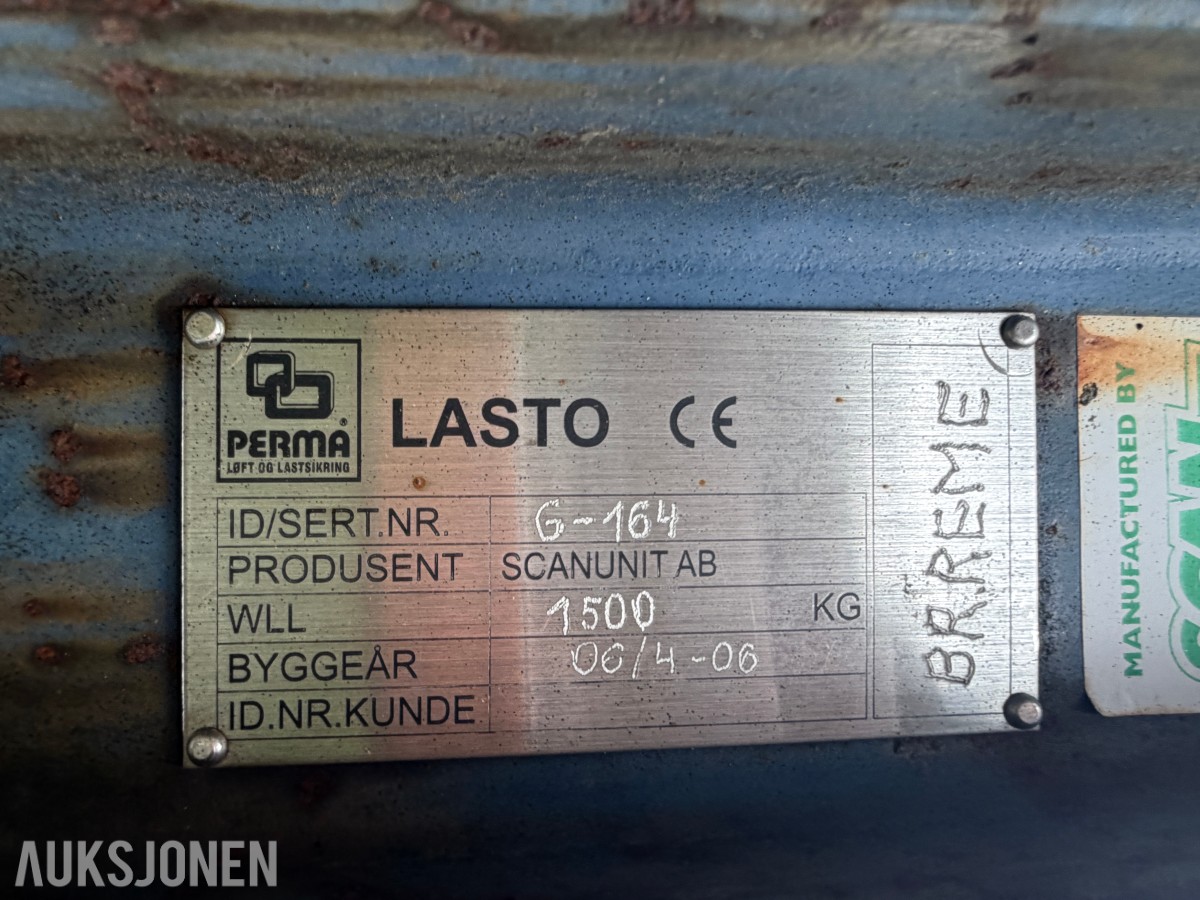 PERMA LASTO PLATELØFTER / LØFTEÅK – WLL 1,5 TONN