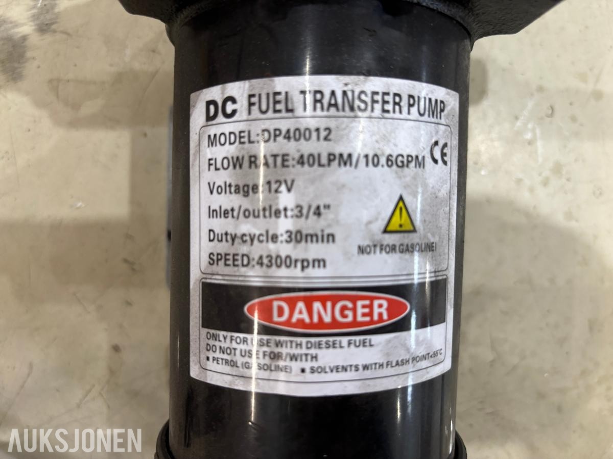 12 V elektrisk dieselpumpe for overføring av diesel. modell DP40012