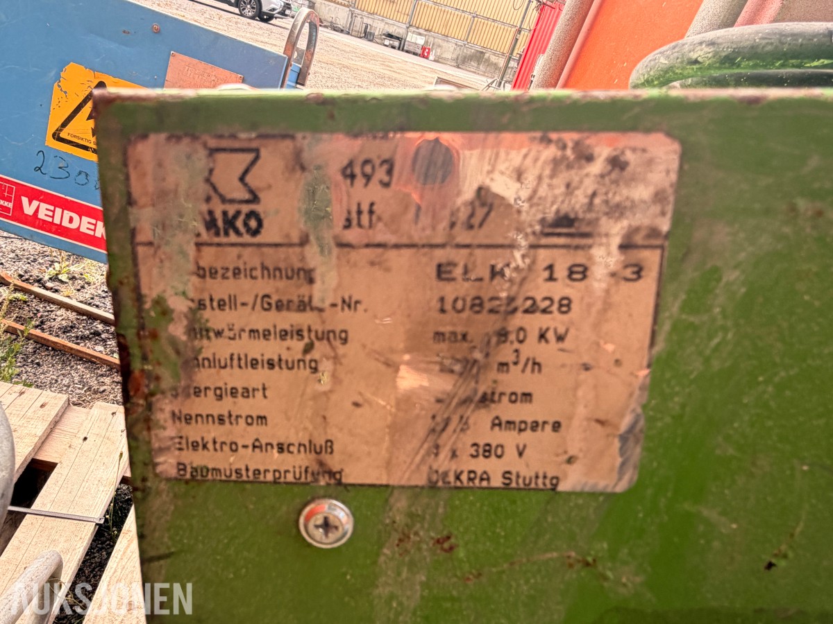 BYGGESTRØMSKAP OG BYGGVARMER – 11 STK. ENHETER