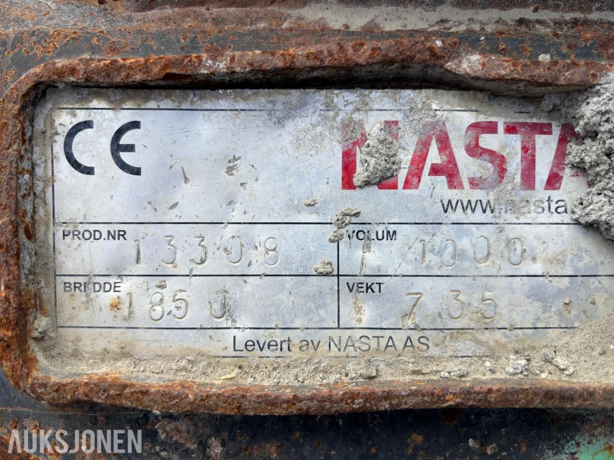 Nasta pusseskuff med S70-feste – 1850mm - 1000L