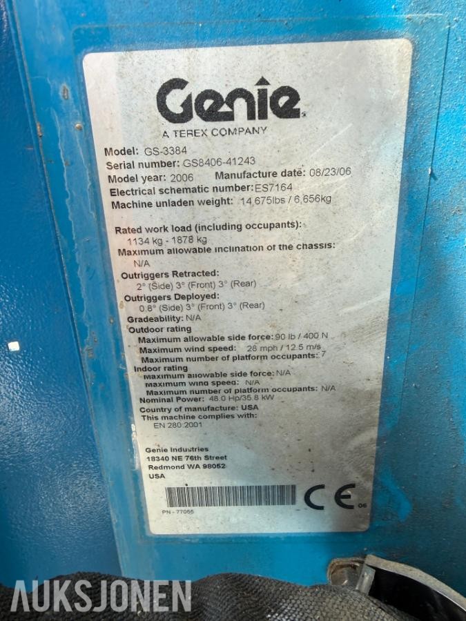 2006 Genie GS-3384 sakselift - 4X4.