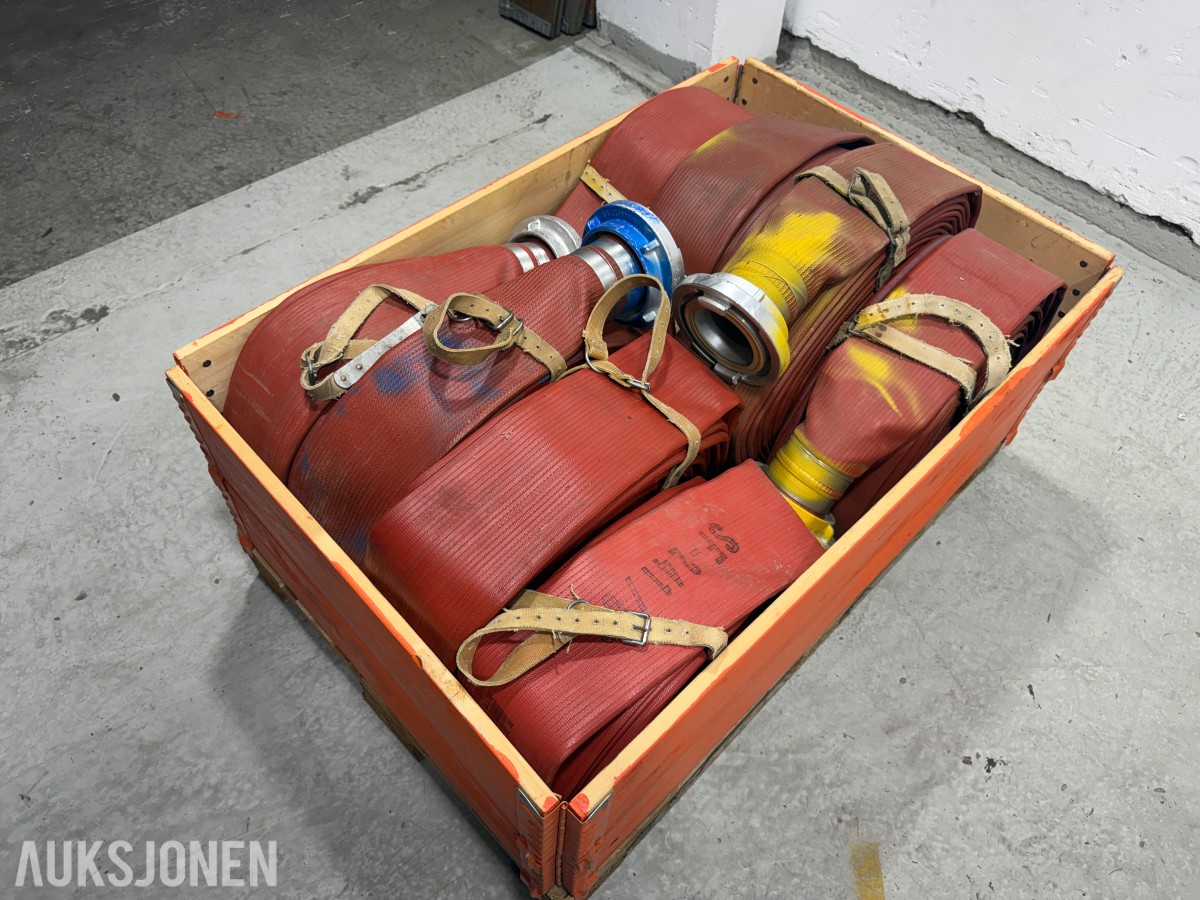 Parti kraftige brannslanger med storz-/metallkoblinger – 8 stk. 