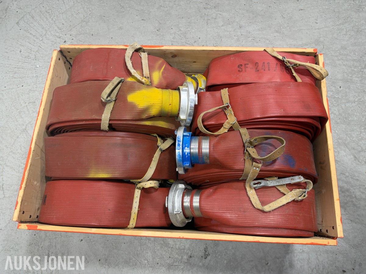 Parti kraftige brannslanger med storz-/metallkoblinger – 8 stk. 