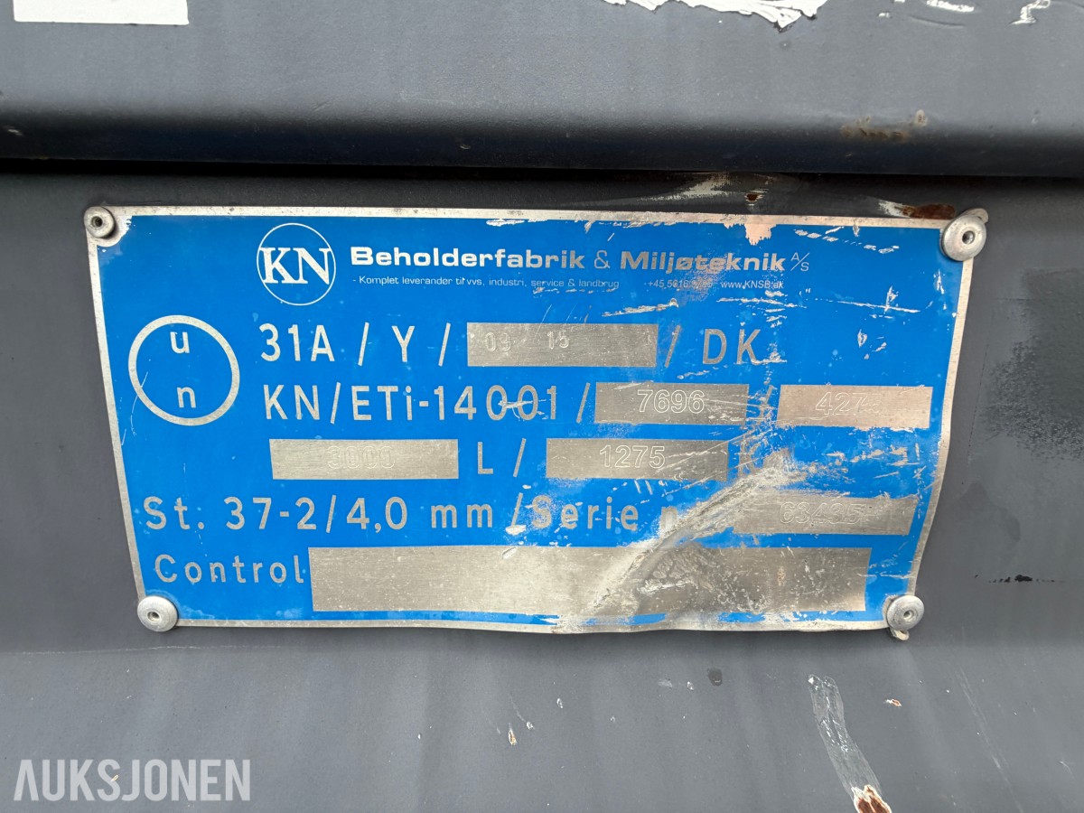 3000 liter Dieseltank med 12V pumpe og mengdemåler