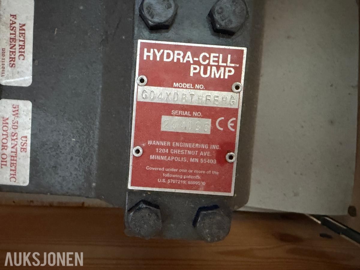 Hydra-Cell 604XDBTHFEHG pumpeaggregat med Lenze 4 kW elektromotor