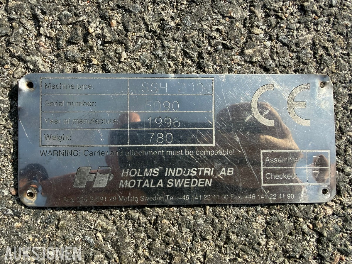 Holms SSH 2000 strøskuffe – BM-feste – 230 cm