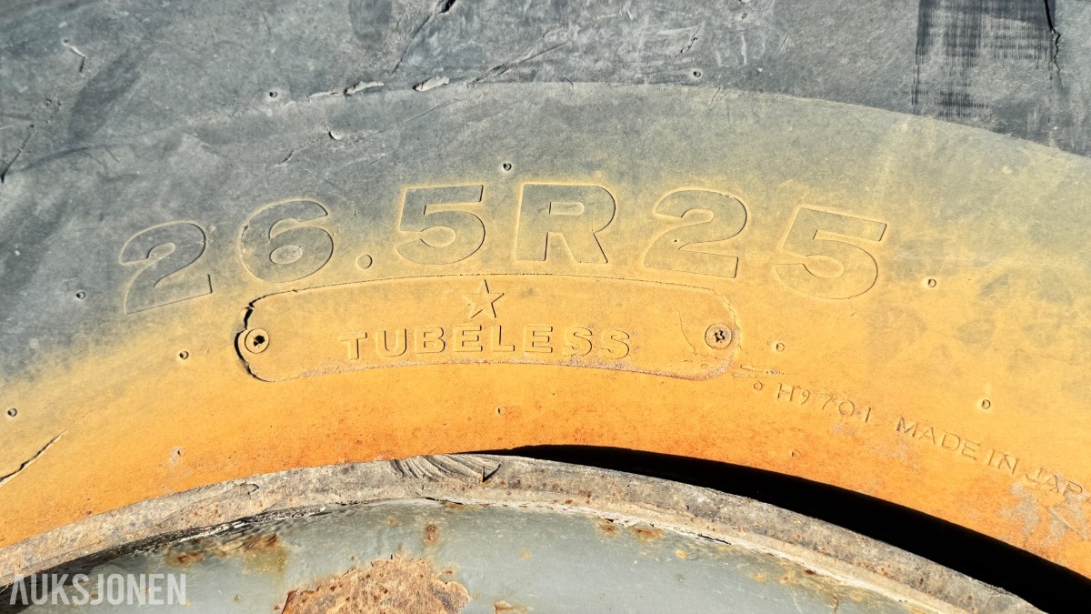 Bridgestone 26.5R25 V-Steel D-Lug OTR-dekk komplett med felg