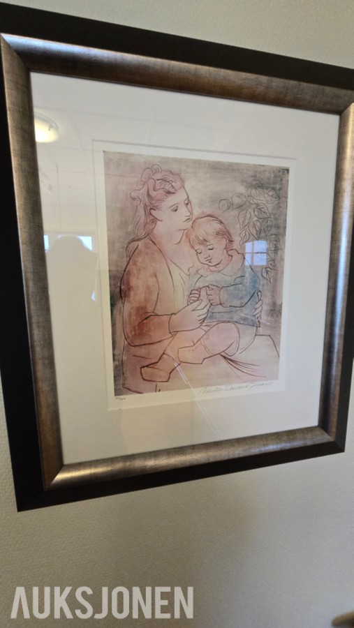 Pablo Picasso – Omfavnelsen – stort innrammet kunsttrykk