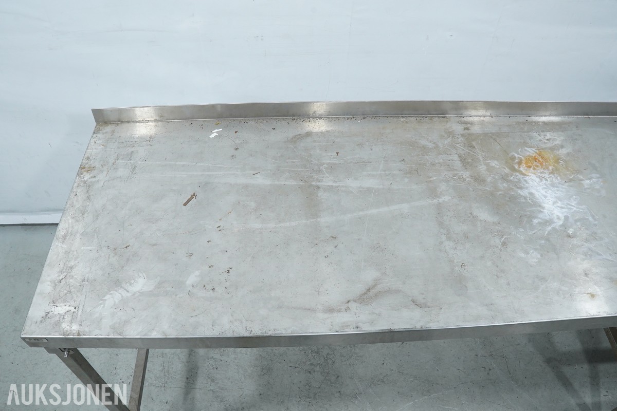 RUPRO arbeidsbenk i rustfritt stål med geiderstativ - 209 cm
