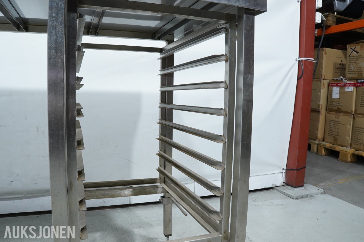 RUPRO arbeidsbenk i rustfritt stål med geiderstativ - 209 cm
