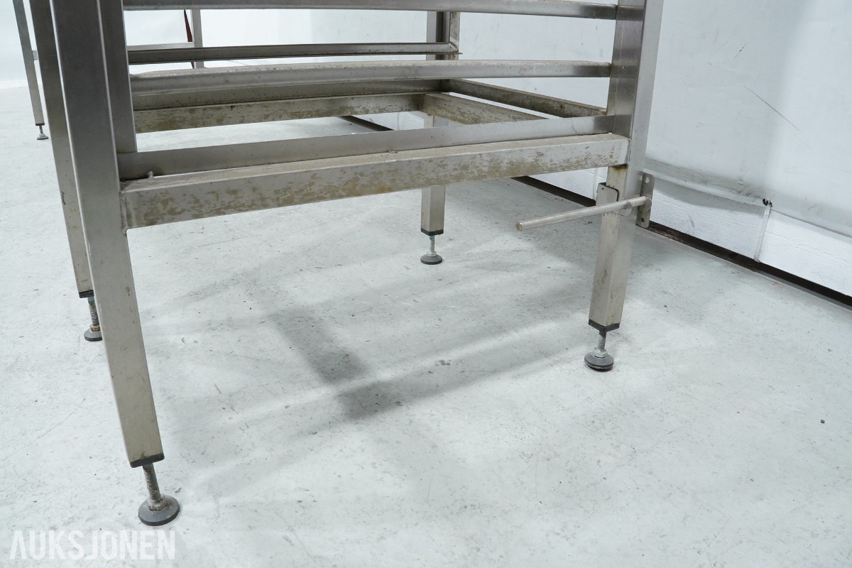RUPRO arbeidsbenk i rustfritt stål med geiderstativ - 209 cm