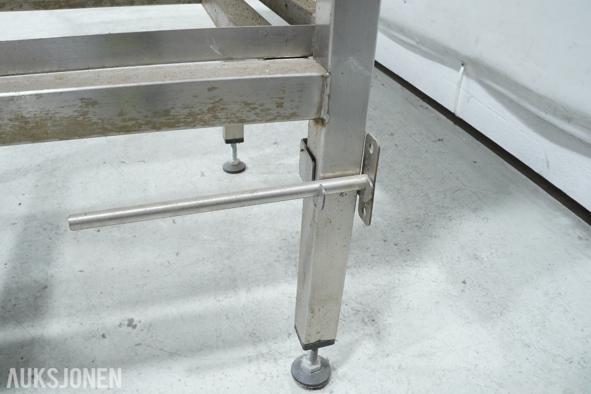 RUPRO arbeidsbenk i rustfritt stål med geiderstativ - 209 cm