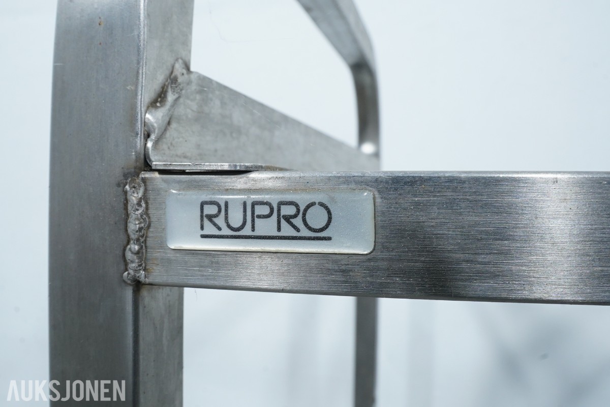 4 stk Rupro serveringstraller i rustfritt stål