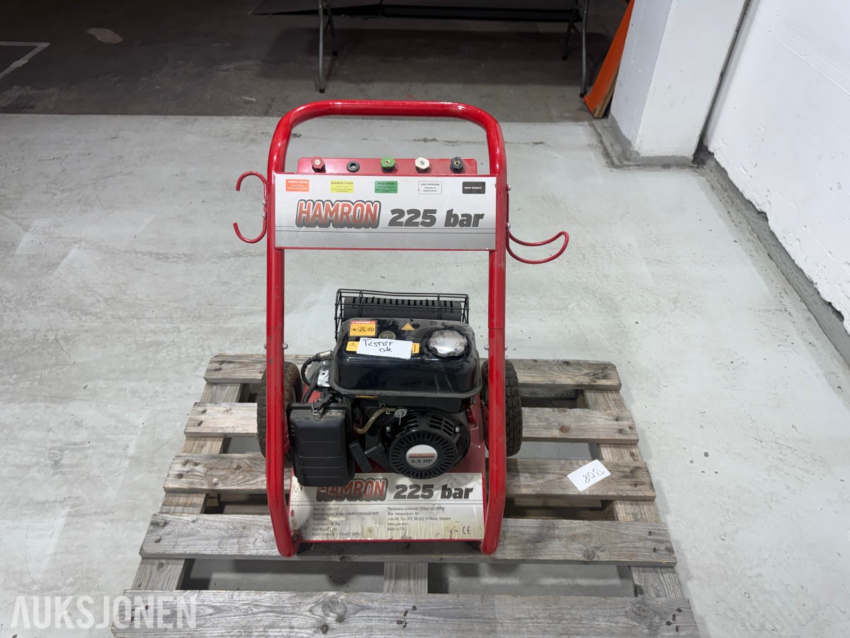 Hamron bensindrevet høytrykksspyler 225 bar – 6,5 HP