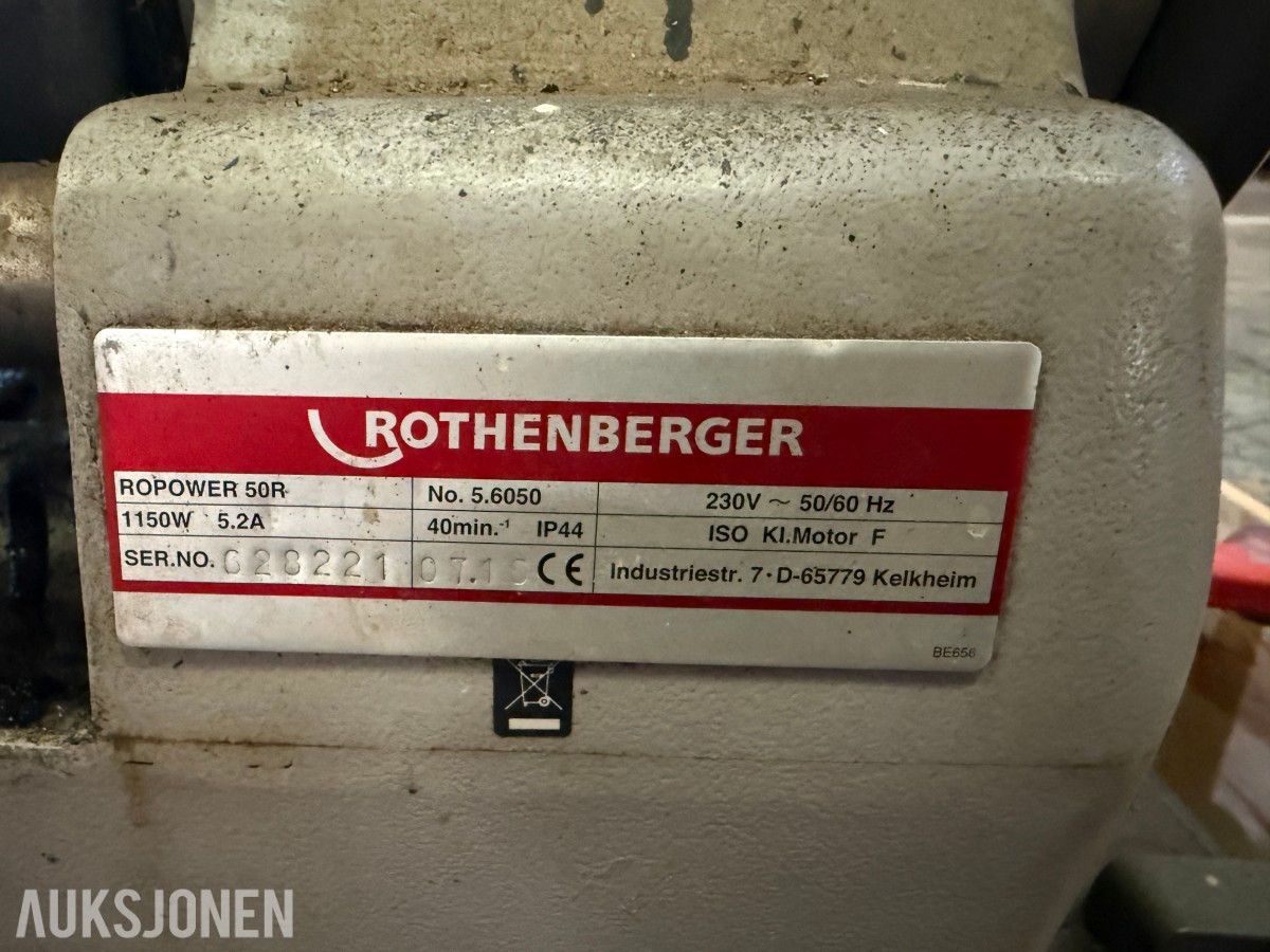 Rothenberger ROPOWER 50R gjengemaskin med rørbukker