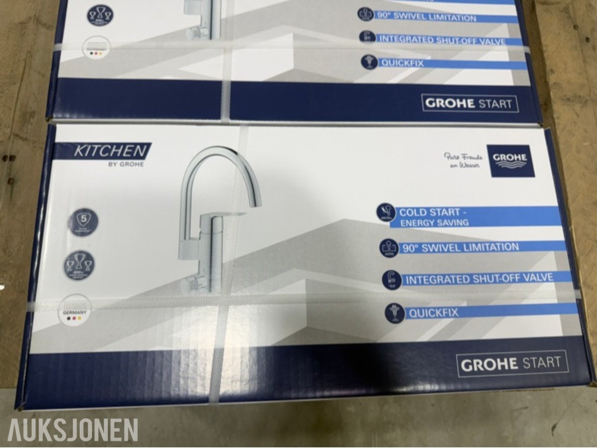 5 Stk GROHE Start 30495001 kjøkkenarmatur med avstengning