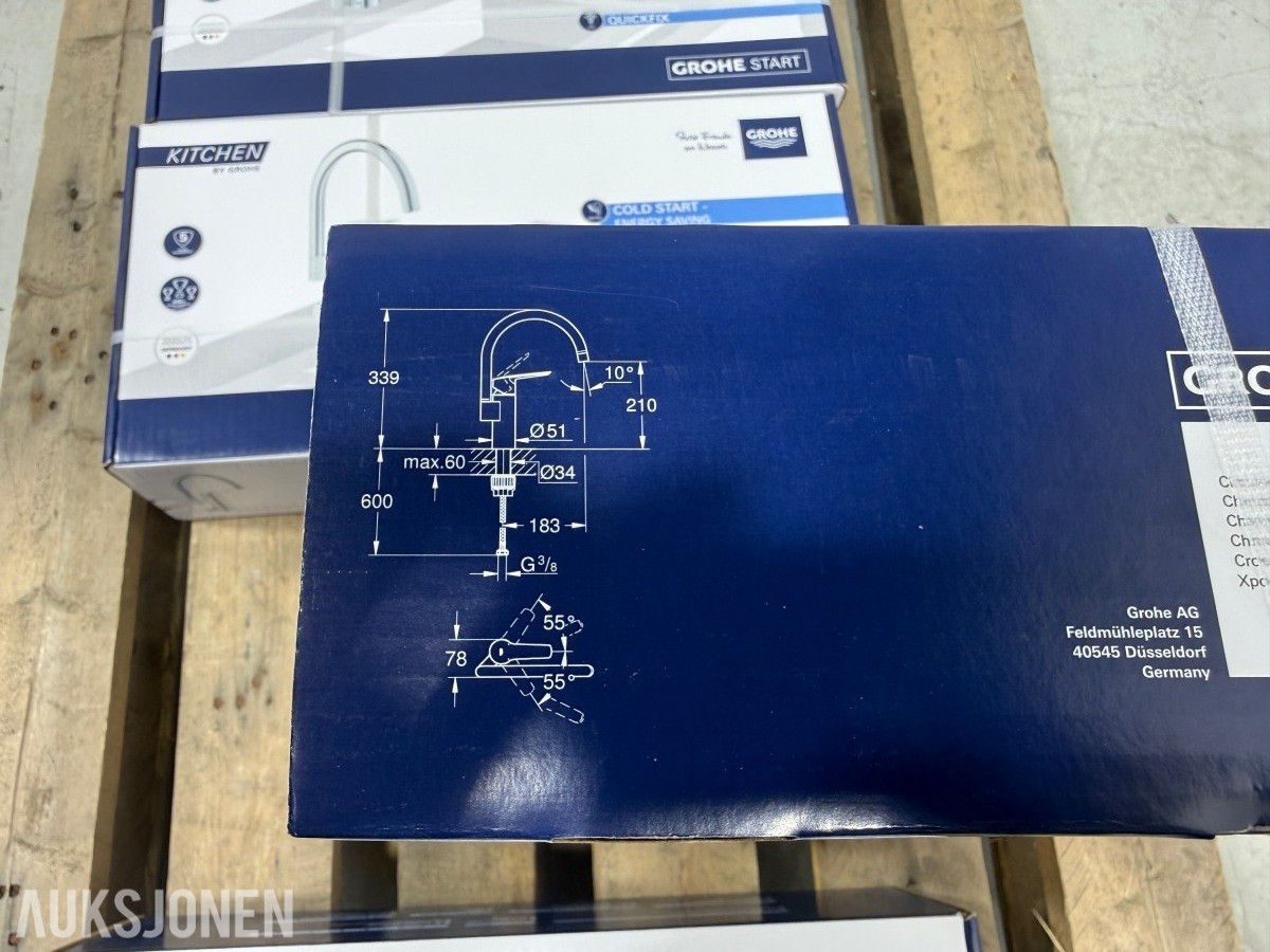 5 Stk GROHE Start 30495001 kjøkkenarmatur med avstengning