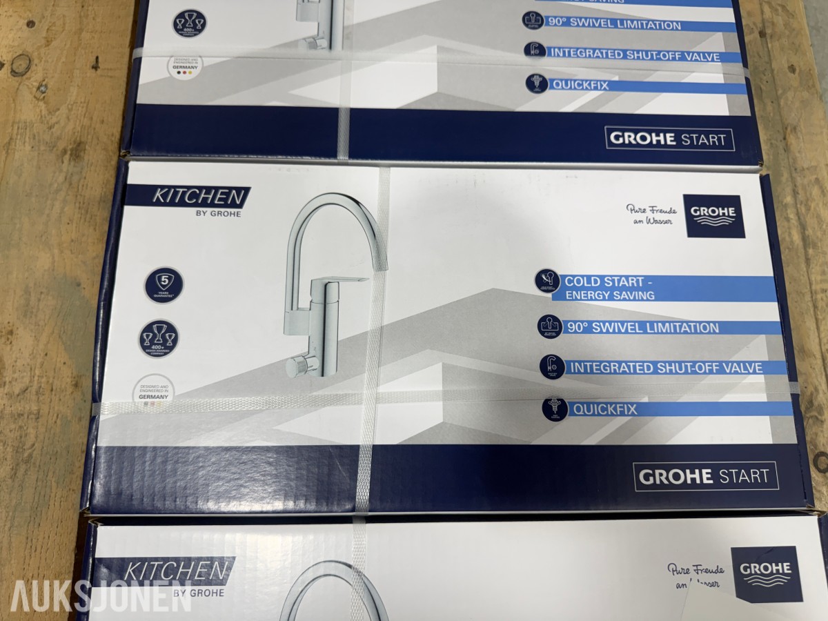5 stk GROHE Start kjøkkenarmatur 30495001 med avstengning