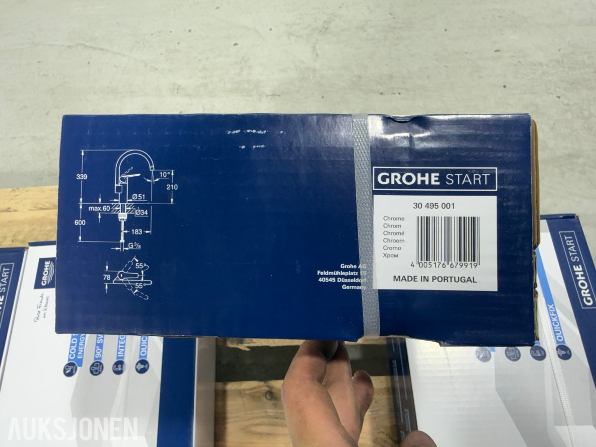 5 stk GROHE Start kjøkkenarmatur 30495001 med avstengning