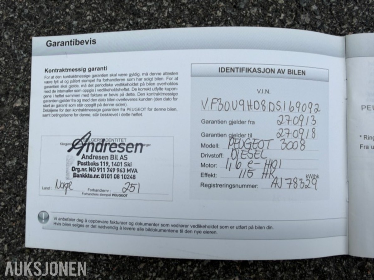 2013 Peugeot 3008 1.6 D 114 HK AUTOMAT HENGERFESTE CRUISE
